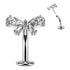 CZ Bow Threadless Floating Belly Barbell Belly No-Dangles 14g - 3/8" long (10mm) Clear CZ