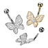 CZ Butterfly Belly Ring Belly Ring