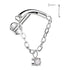 16g CZ Chain Linked Curve Titanium Labret Labrets 16g - 5/16" long (8mm) Clear