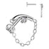 16g CZ Chain Linked Curve Titanium Labret Labrets 16g - 5/16" long (8mm) Clear