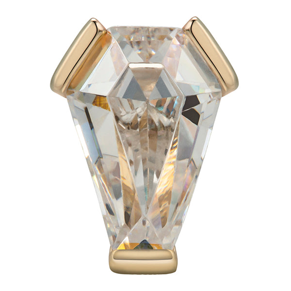 CZ Coffin 14k Threadless End