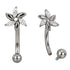 CZ Flower Titanium Eyebrow Barbell Eyebrow Jewelry 16g - 5/16" long (8mm) Clear CZ