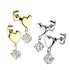 CZ Heart Dangle Titanium Stud Earrings Earrings