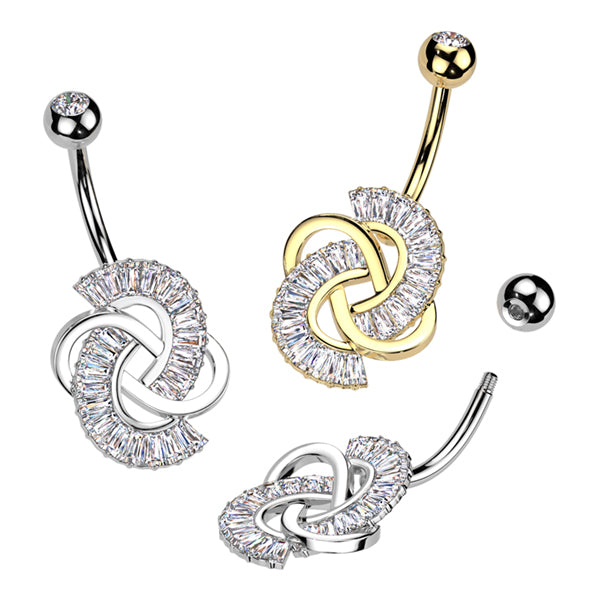 CZ Knot Belly Ring