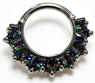 CZ Princess Titanium Hinged Ring Hinged Rings