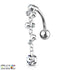 CZ Reverse Belly Dangle Belly Ring  