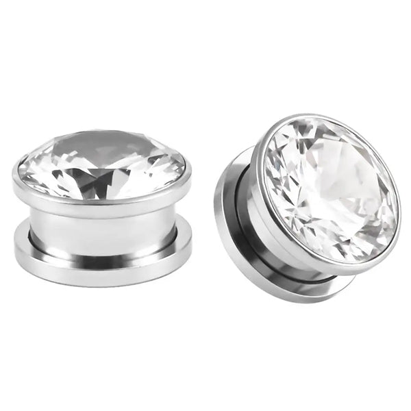 CZ Stainless Screw-On Plugs Plugs 2 gauge (6mm) Clear
