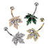 Cannabis CZ Belly Ring