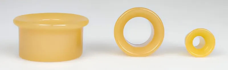 Citrine Double Flare Glass Tunnels Stretched Lobes 0 gauge (8/8.5mm) Citrine