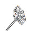 Marquise CZ Titanium Threadless End Threadless Ends 2.5x5mm Clear CZ
