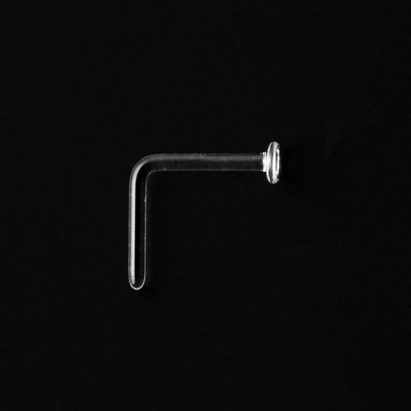 Nostril Retainer by Gorilla Glass L-Bend Studs 18g - 1/4
