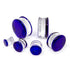 Cobalt Double Flare Glass Plugs Stretched Lobes 4 gauge (5mm) Cobalt