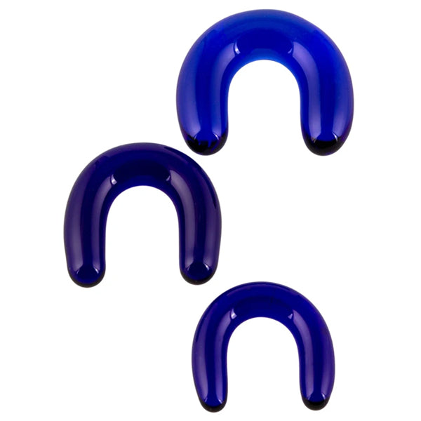 Cobalt Glass U-Turn Septum Retainer Septum Retainers 8 gauge (3mm) - 3/8