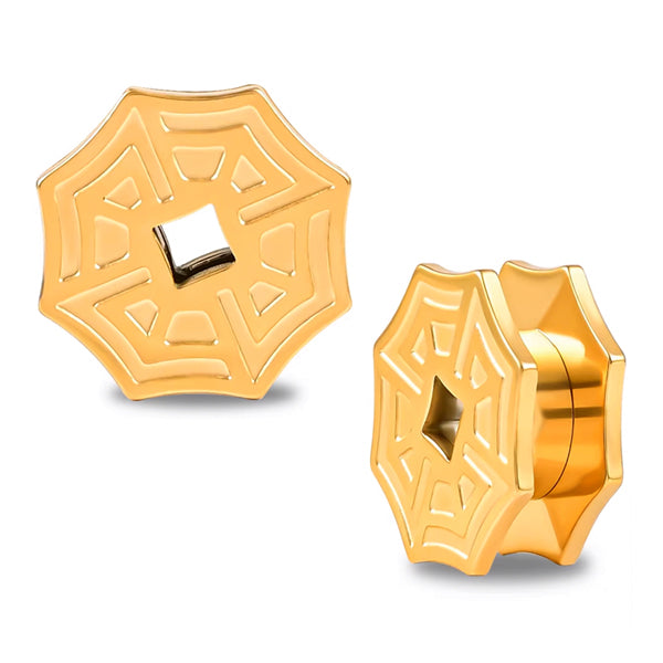 Cobweb Gold Tunnels Plugs 5/8 inch (16mm) Gold