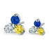 Collegiate Trinity CZ Threadless End by NeoMetal Replacement Parts 3.5mm Trinity (3x 1.5mm gems) Sapphire/Yellow/Clear