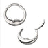 Crescent Moon Titanium Hinged Ring Hinged Rings 16g - 3/8" diameter (10mm) High Polish (silver)