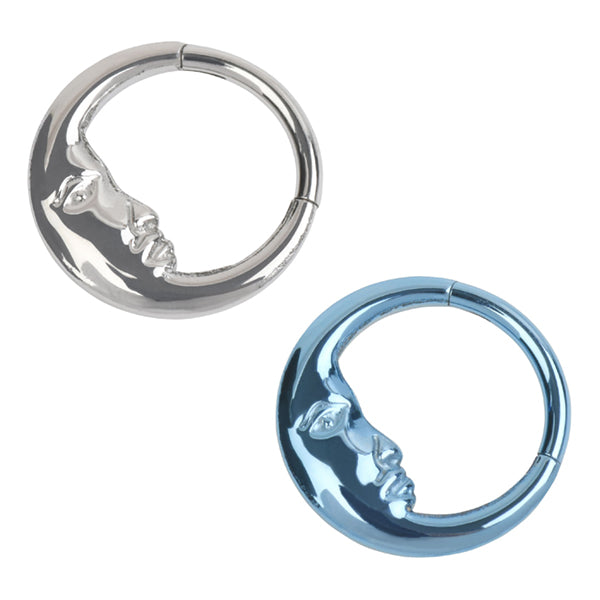 Crescent Moon Titanium Hinged Ring Hinged Rings 16g - 3/8