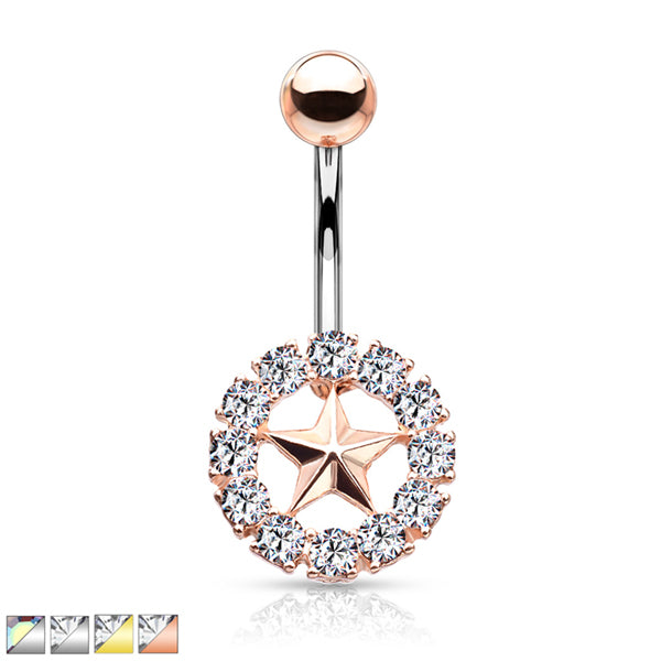 Crystal Star Belly Ring Belly Ring