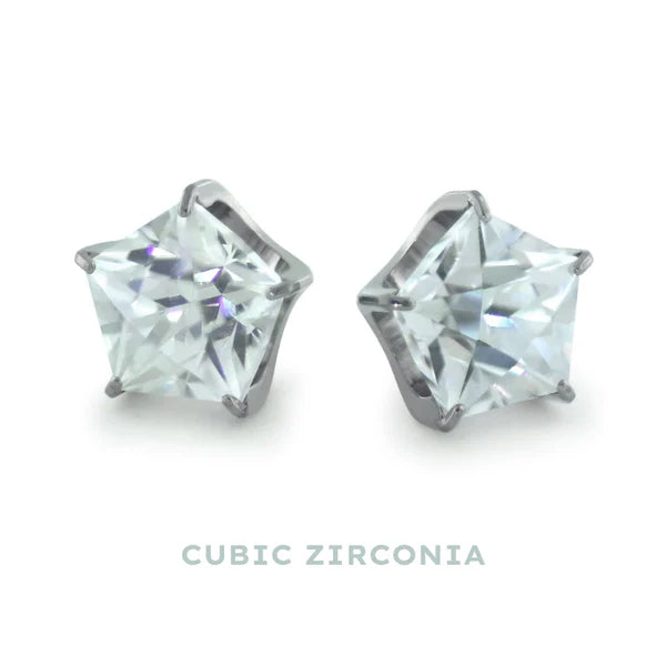 Pentagon Gem End by NeoMetal Threadless Ends 5mm Pentagon CZ Cubic Zirconia CZ