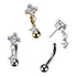 Diamond Dangle Threadless Curved Barbell