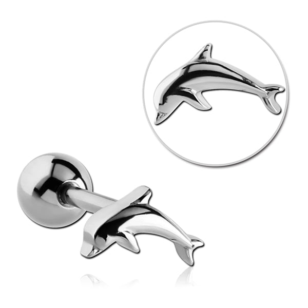 Dolphin Stainless Tongue Barbell Tongue 14g - 5/8