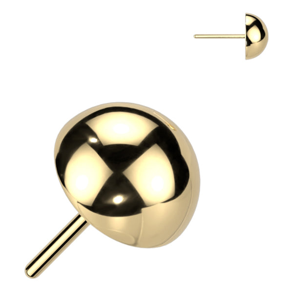 Dome Gold Titanium Threadless End | Tulsa Body Jewelry