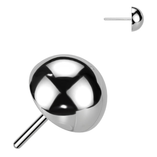 Dome Titanium Threadless End Threadless Ends 3mm Dome High Polish (silver)