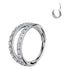 20g Double Side Spaced CZ Titanium Hinged Ring Hinged Rings 20g - 5/16" diameter (8mm) Clear
