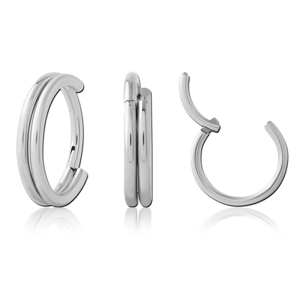 18g Double Stack Stainless Hinged Segment Ring Hinged Rings 18g - 5/16" diameter (8mm) Stainless Steel