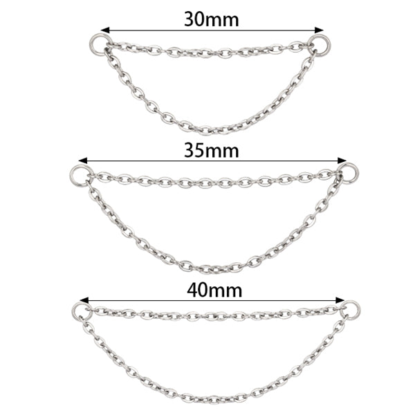 Multipurpose Titanium Double Chain Nose 40mm long High Polish (silver)