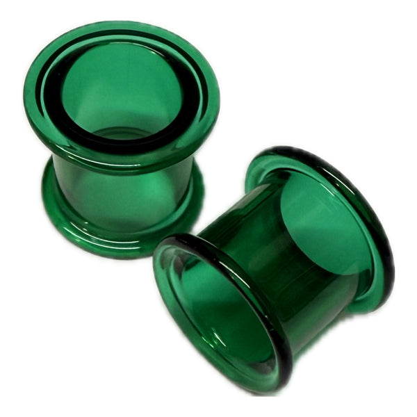 Emerald DF Bullet Holes by Gorilla Glass Stretched Lobes 2 gauge (6mm) Emerald