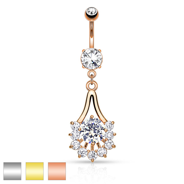 Eruption CZ Belly Dangle Belly Ring  