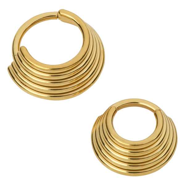 Five Stack Gold Hinged Ring Hinged Rings 16g - 5/16