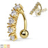 Flexible 5-CZ Belly Dangle Belly Ring  