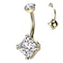 Princess CZ Titanium Belly Barbell Belly Ring