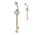 Double CZ Belly Dangle Belly Ring 14 gauge - 3/8" long (10mm) Gold