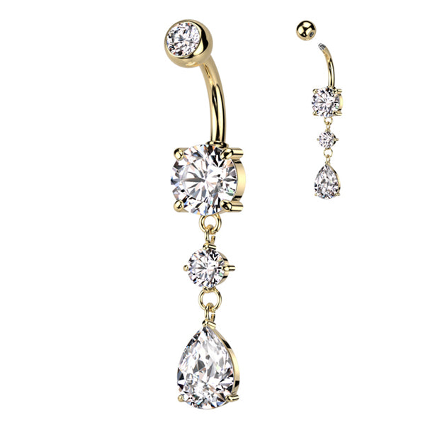 Teardrop CZ Belly Dangle | Tulsa Body Jewelry