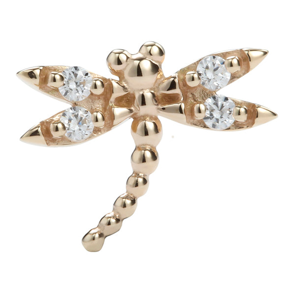 Gemmed Dragonfly 14k Threadless End