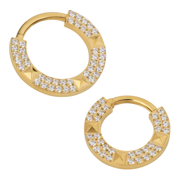 Giza Gold Titanium Hinged Ring Hinged Rings 16g - 5/16" diameter (8mm) Gold Titanium