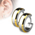 Bevel Hinged Hoops Earrings 20 gauge Gold