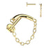 16g Chain Linked Curve Threadless Titanium Labret Labrets 16g - 5/16" long (8mm) Gold Titanium