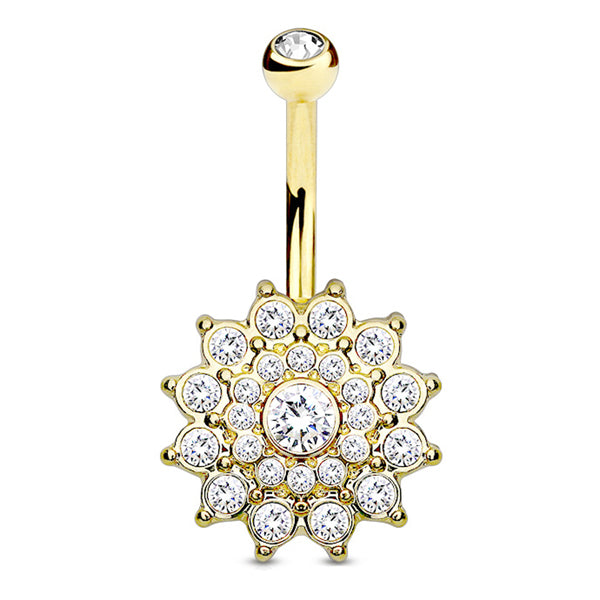 Crystal Dahlia Belly Ring Belly Ring 14g - 3/8