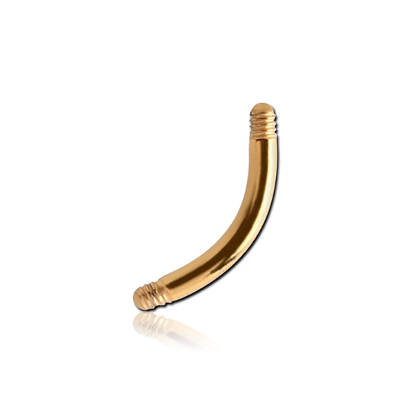 16g Gold Curved Barbell (external, no ends) 2-PACK Replacement Parts 16g - 1/4" long (6mm) Gold