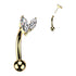 Double Marquise Threadless Curved Barbell