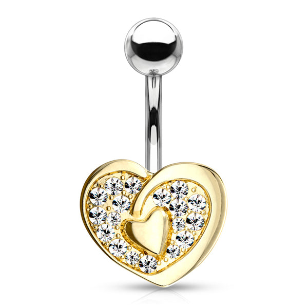 Paved Heart Belly Ring