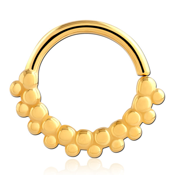 Gold Beaded Continuous Ring Continuous Rings 18g - 5/16" diameter (8mm) Gold