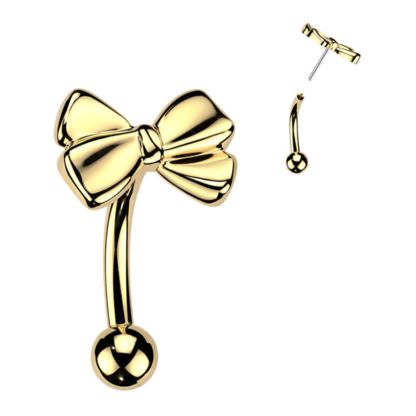 Ribbon Top Threadless Curved Barbell