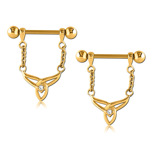 Triquetra Gold Nipple Stirrups Nipple Stirrups 14g - 9/16" diameter (14mm) Gold