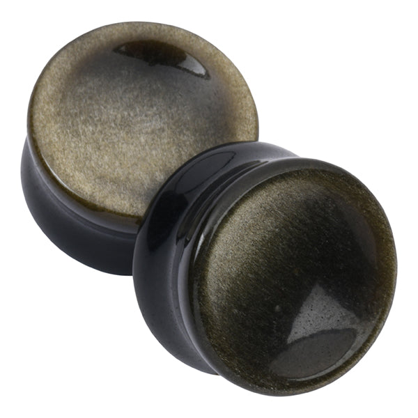 Golden Obsidian Concave Plugs Plugs 0 gauge (8mm) Golden Obsidian