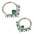 CZ Teardrop Titanium Hinged Ring Hinged Rings 16g - 5/16" diameter (8mm) Green / Clear